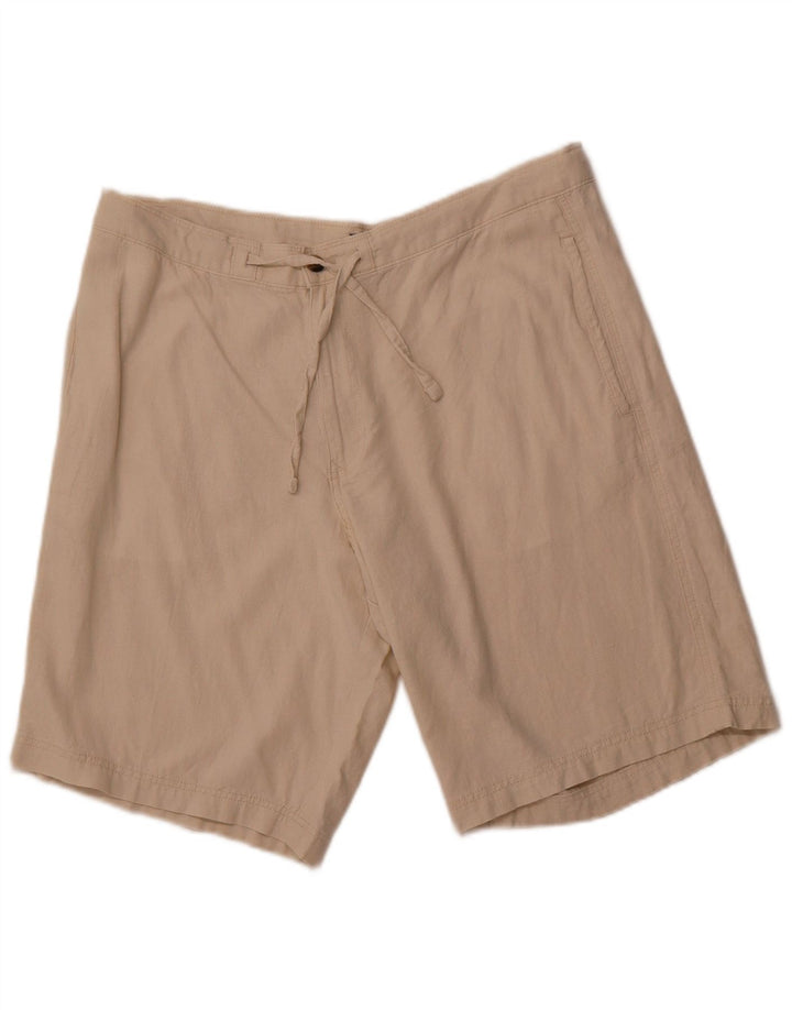 MARKS & SPENCER Chino-shorts til mænd W38 XL Beige hør