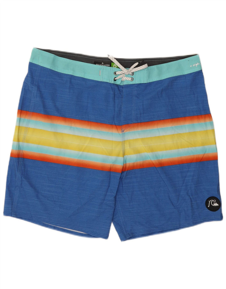 Quiksilver badeshorts til mænd XL blå stribet polyester