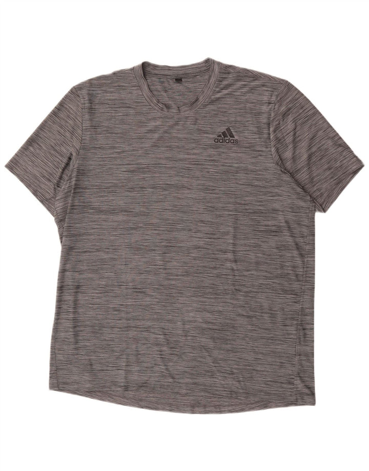 Adidas Herre T-Shirt Top XL Grå Flecked