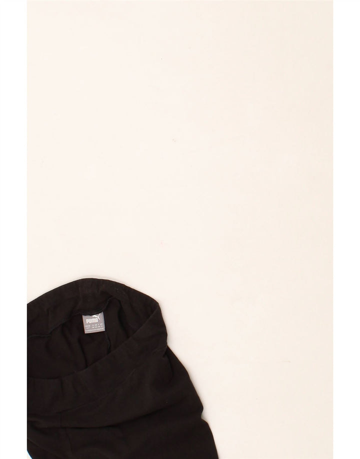 PUMA Womens Graphic Leggings UK 10 Small Black Cotton Vintage Puma and Second-Hand Puma from Messina Hembry 