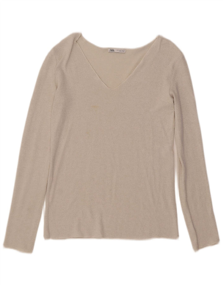 Zara Dametop Langærmet UK 10 Small White