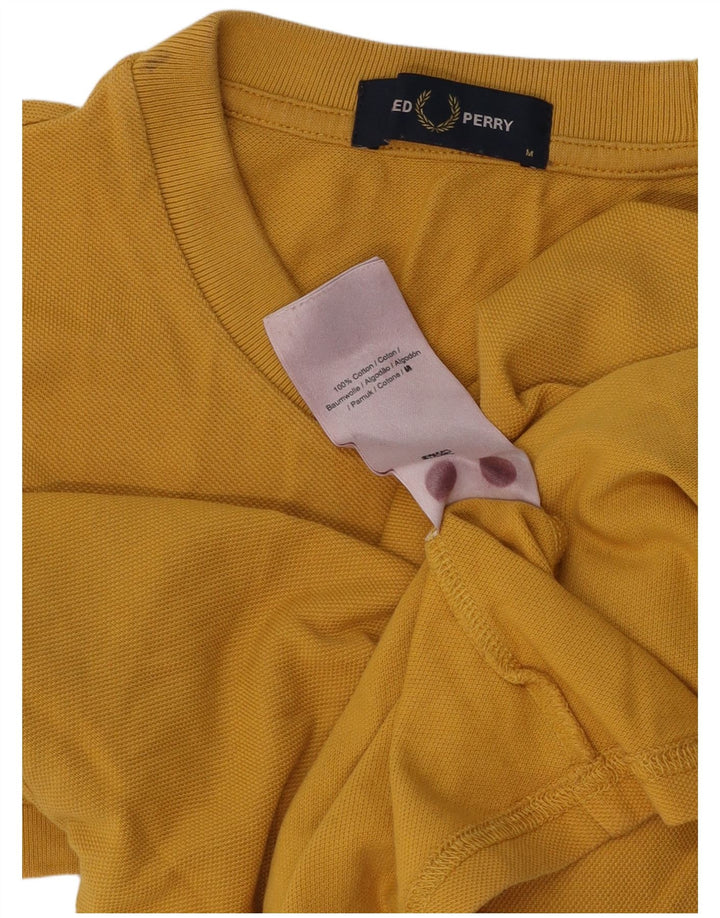 Fred Perry Herre T-Shirt Top Medium Gul Bomuld