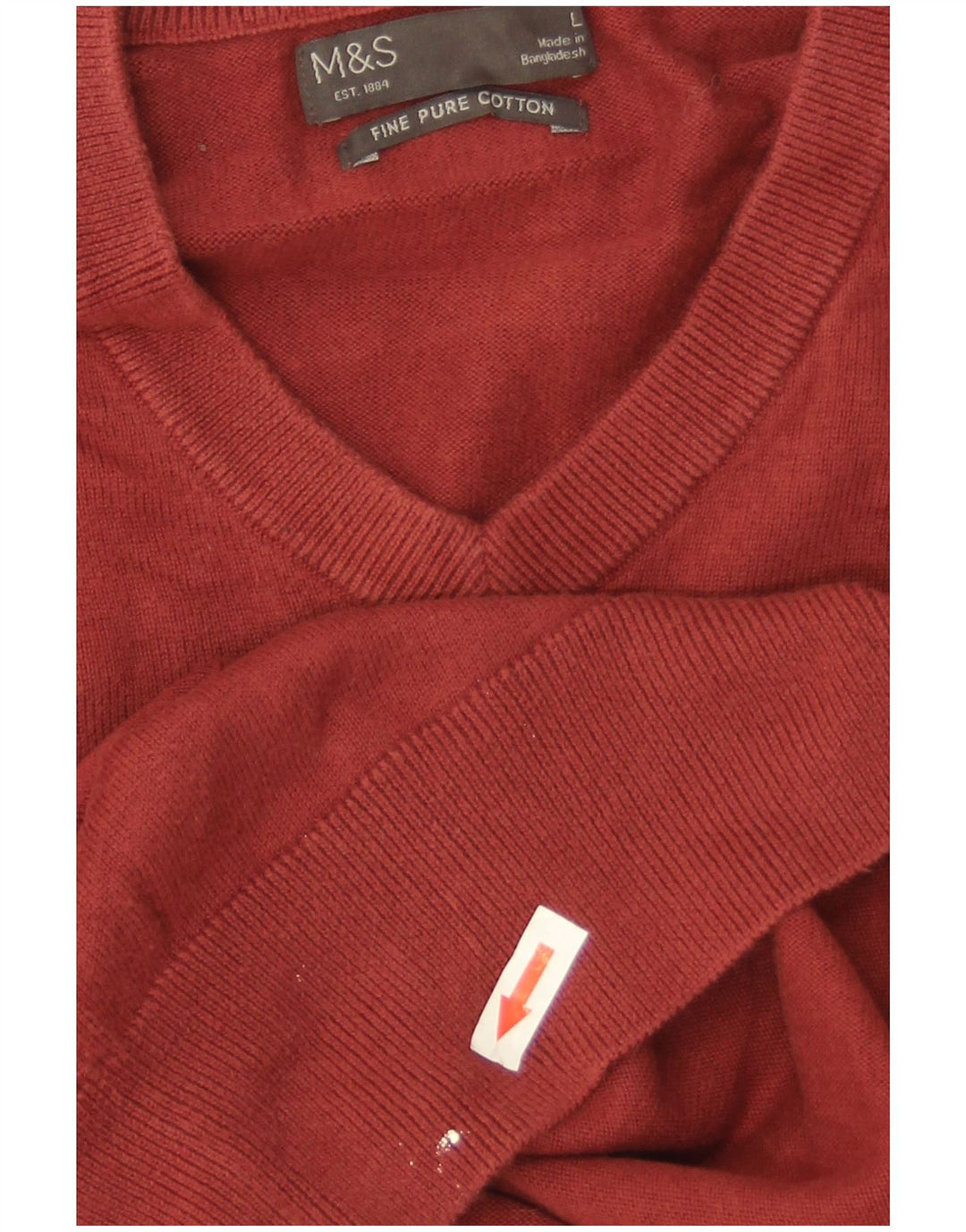 Marks & Spencer Herre V-hals sweater Stor Bourgogne bomuld