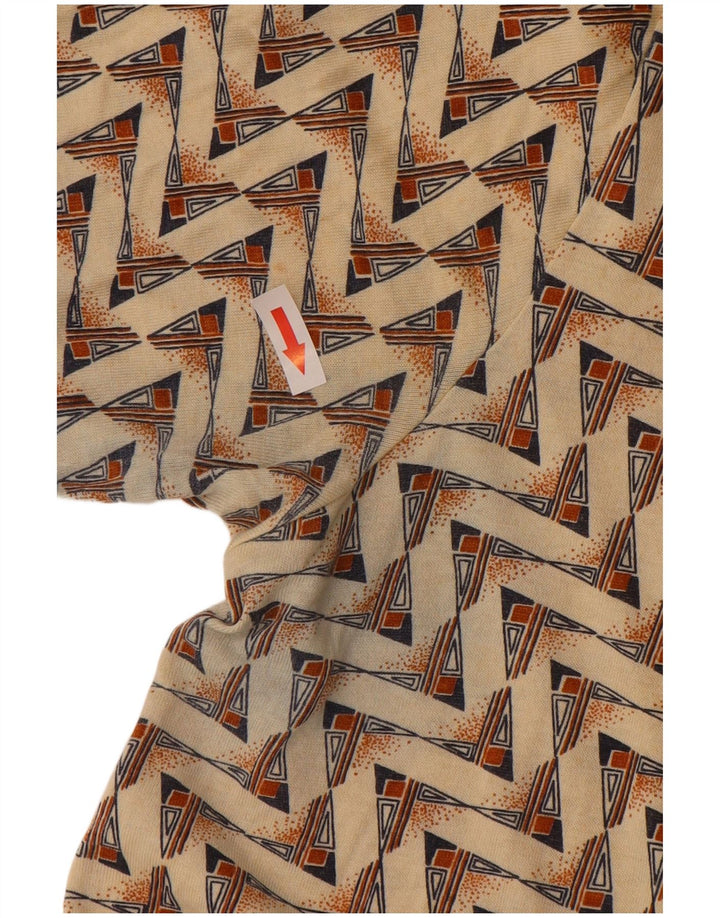 Vintage herre poloshirt Medium beige geometrisk bomuld