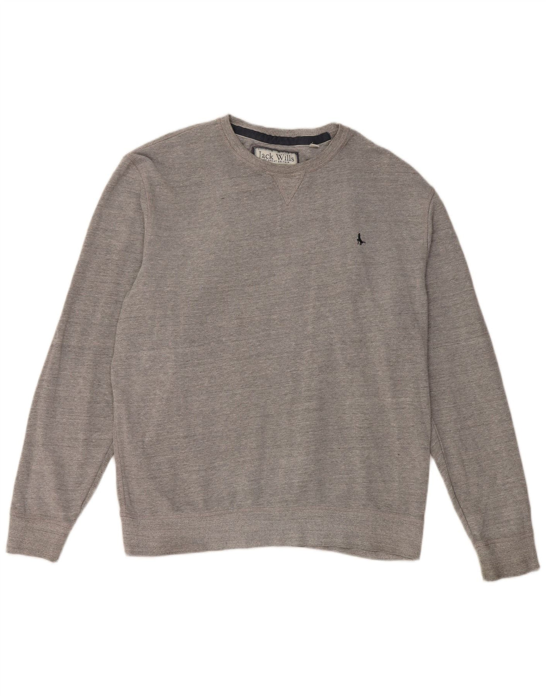 JACK WILLS Herre Sweatshirt Jumper XL Grå Nålestribet bomuld
