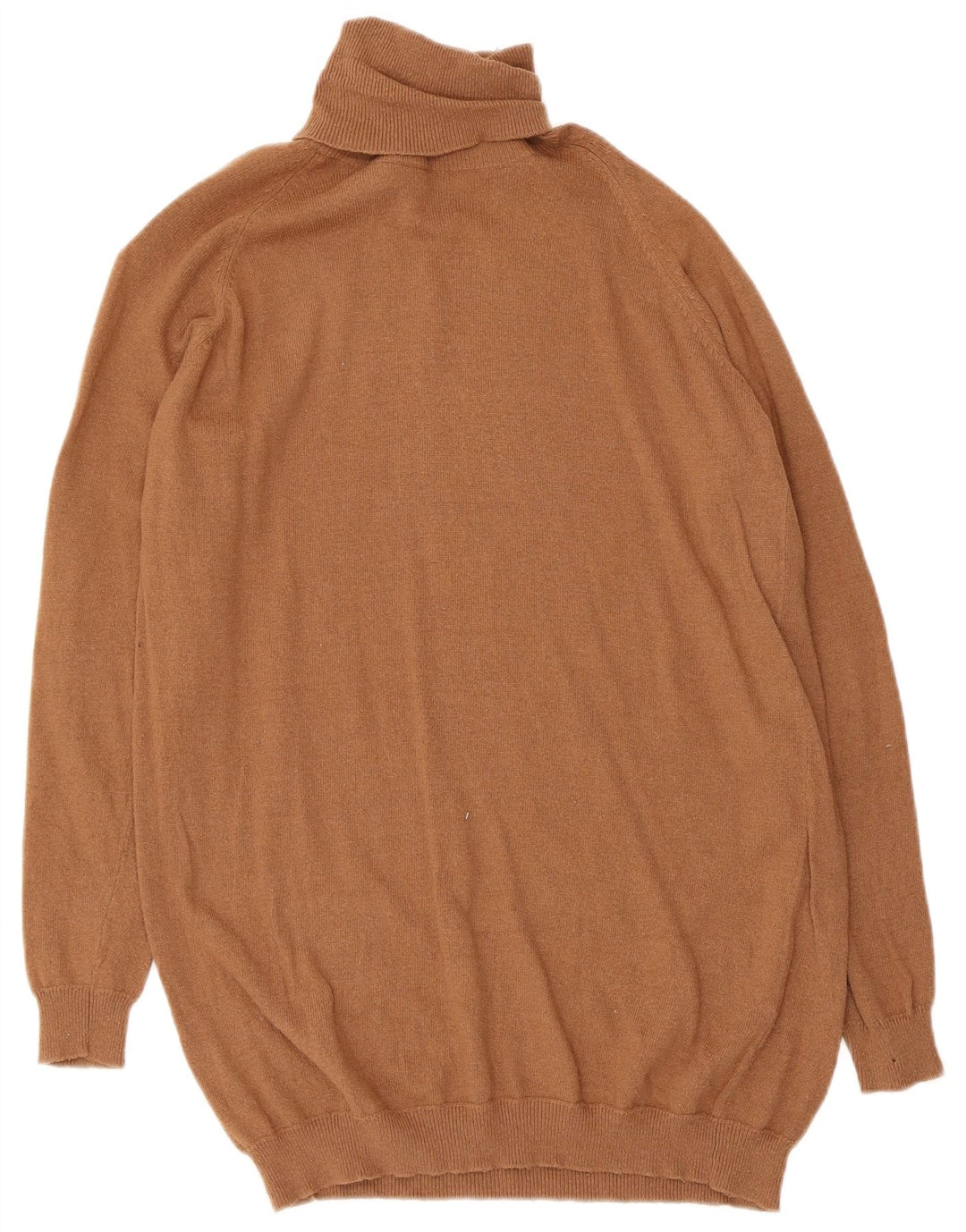 Zara Dame Rullehals Sweater UK 12 Medium Brun Bomuld