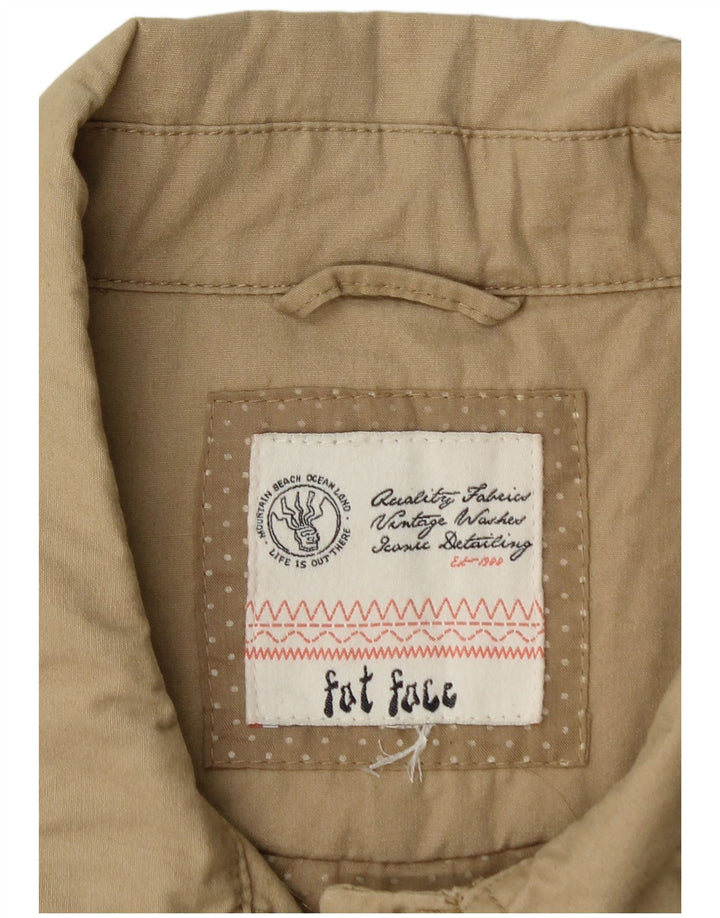FAT FACE Womens Oversized Military Jacket UK 18 XL Beige Cotton