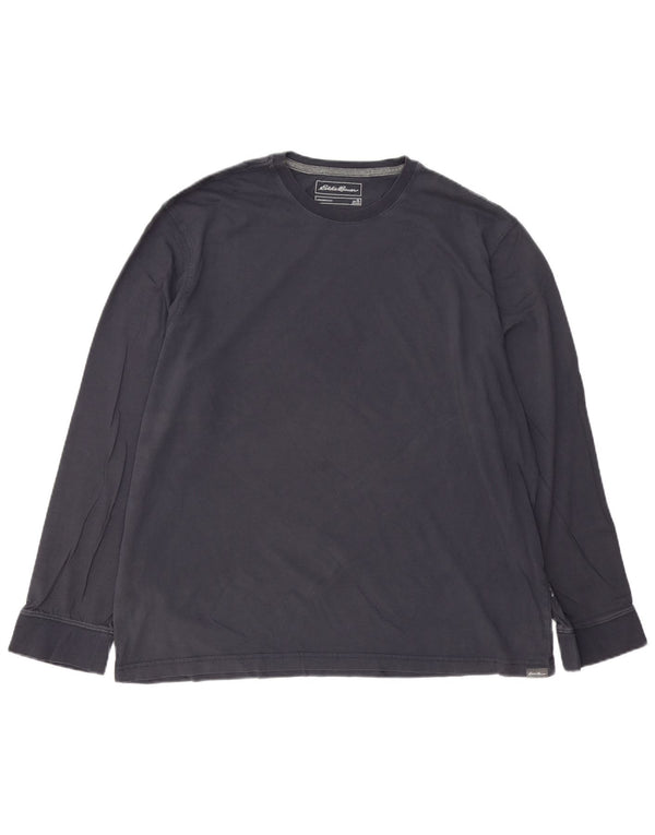EDDIE BAUER Herre Top Langærmet XL Marineblå Bomuld