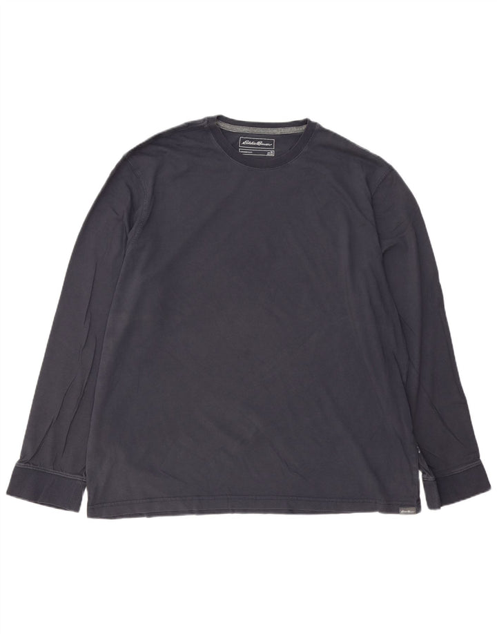EDDIE BAUER Herre Top Langærmet XL Marineblå Bomuld