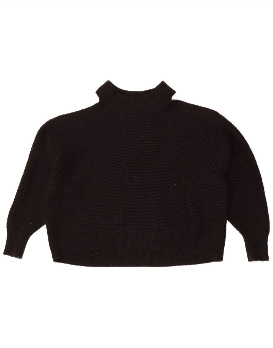 Zara Dame Oversized Turtle Neck Jumper Sweater UK 14 Medium Black