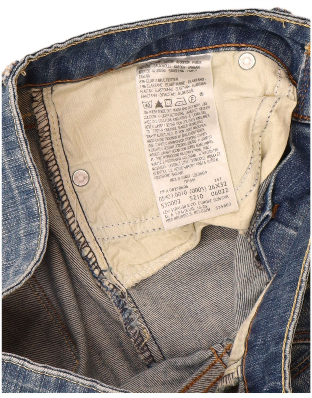 LEVI'S Dame Slight Curve Skinny Jeans W26 L30 Blå Bomuld