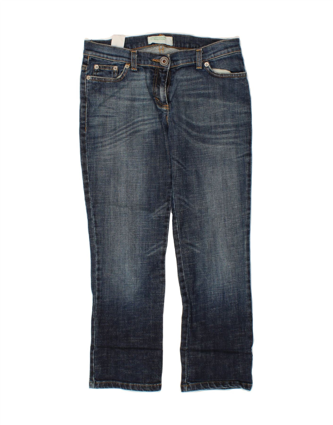 BENETTON Womens Cropped Jeans IT 40 Small W27 L25 Blue Cotton Vintage Benetton and Second-Hand Benetton from Messina Hembry 