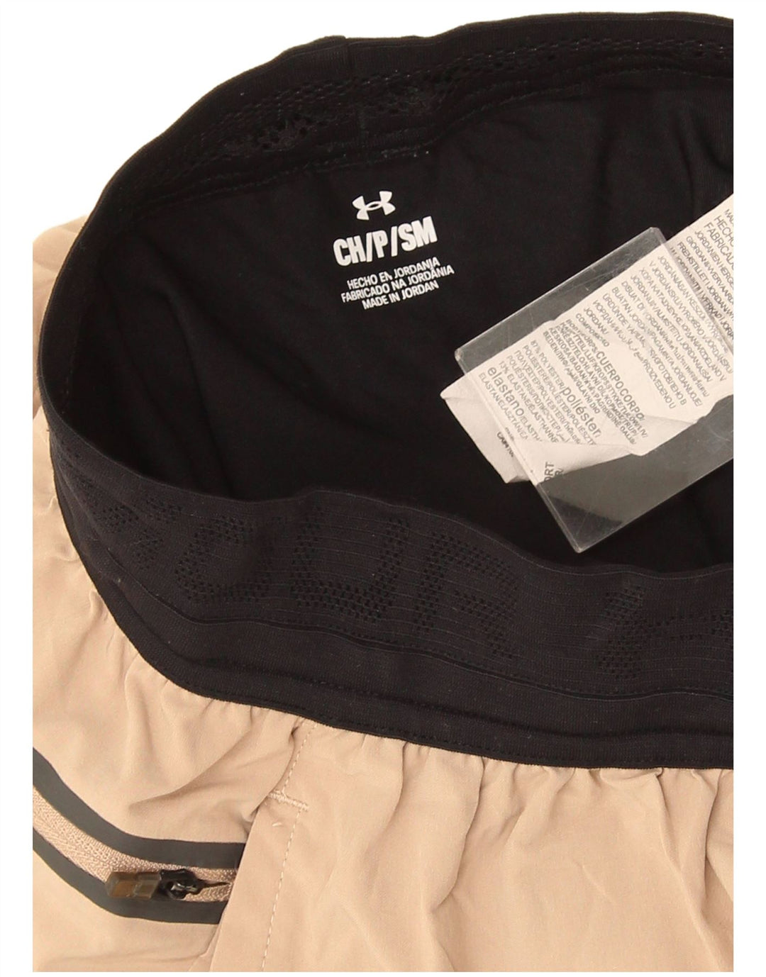 Nike sportsshorts til kvinder UK 8 Small Beige Colourblock Polyester