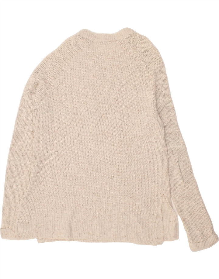 FAT FACE Womens Boat Neck Jumper Sweater UK 12 Medium Beige Flecked Vintage Fat Face and Second-Hand Fat Face from Messina Hembry 