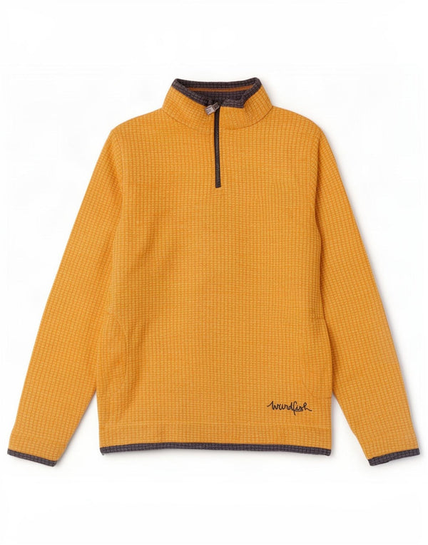 Weird Fish Dame Zip Neck Fleece Jumper UK 10 Small Yellow Polyester