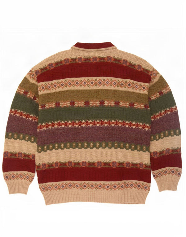 Vintage Herre rund hals sweater IT 50 Medium Flerfarvet Fair Isle