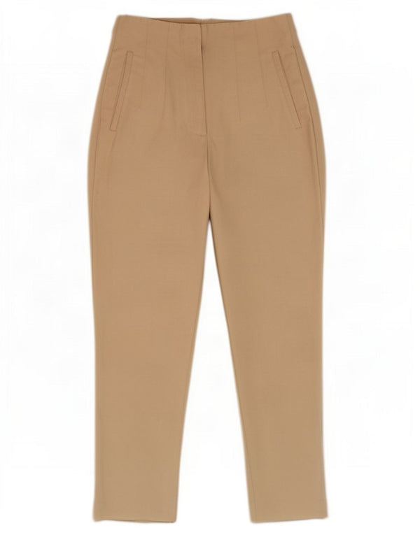 Zara Kvinder Højtaljet Tapered Cropped Bukser Small W26 L26 Beige
