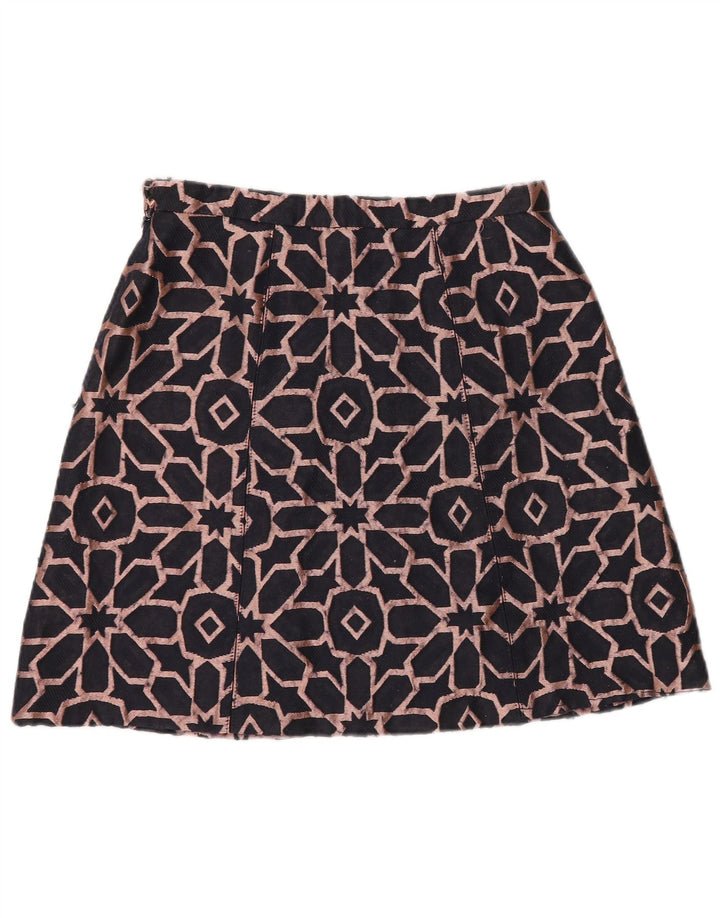 Max&Co. Kvinders mininederdel UK 6 XS W26 Marineblå geometrisk polyester