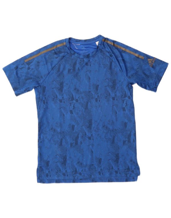 Adidas Boys Climacool T-Shirt Top 11-12 år Medium Blå Geometrisk
