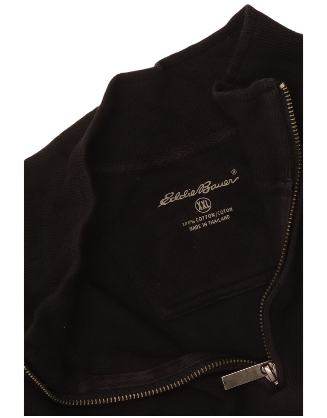 EDDIE BAUER Sweatshirt med lynlås til mænd XL sort bomuld