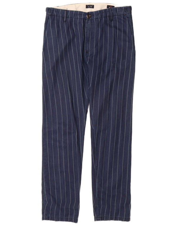 Armani Herre Chinobukser IT 48 Medium W34 L32 Marineblå nålestribe