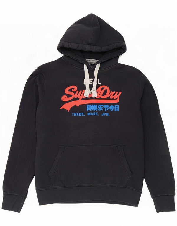 Super 100 Mens Graphic Hoodie Jumper 2XL Navy Blue Cotton