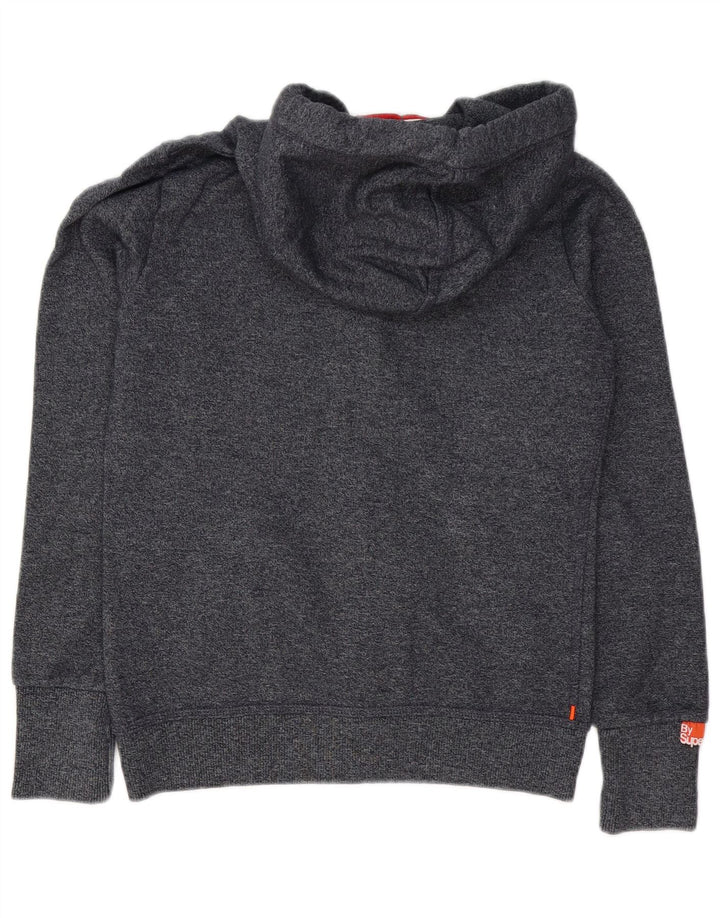 Superdry Hættetrøje med lynlås til mænd mellemgrå flækket bomuld