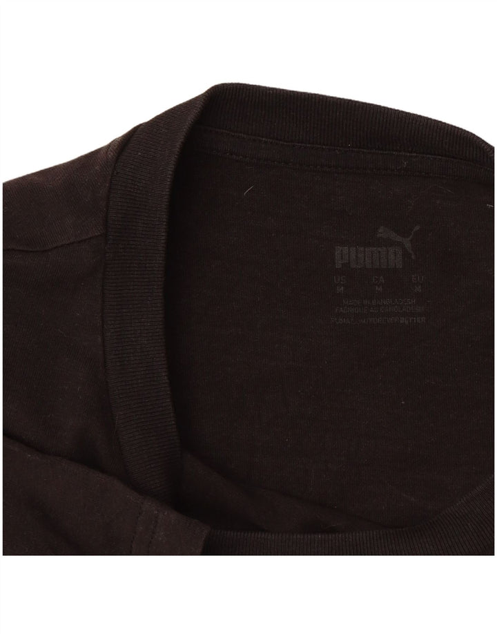 PUMA Mens Graphic T-Shirt Top Medium Black Cotton
