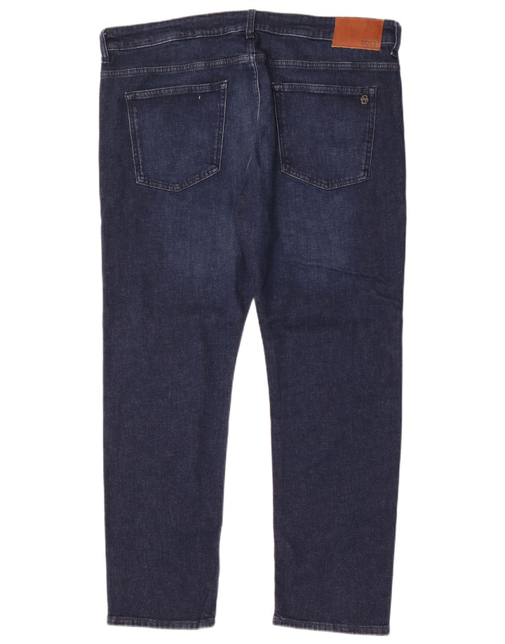 Hugo Boss Herre Delaware Slim Jeans W38 L32 Marineblå Bomuld