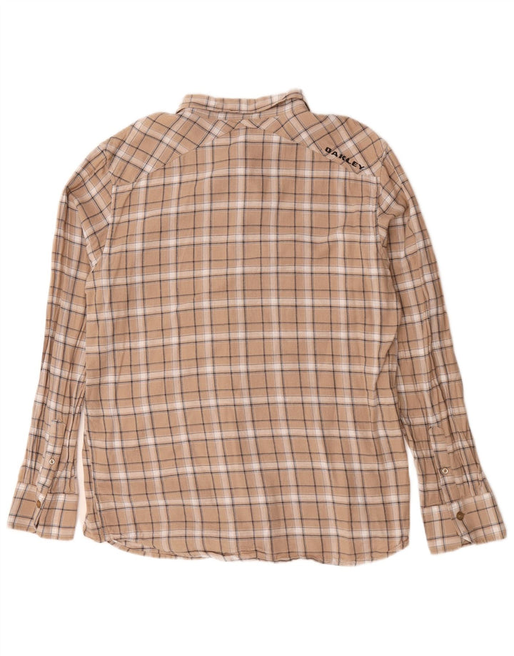 Oakley Herre flannelskjorte Stor beige ternet bomuld