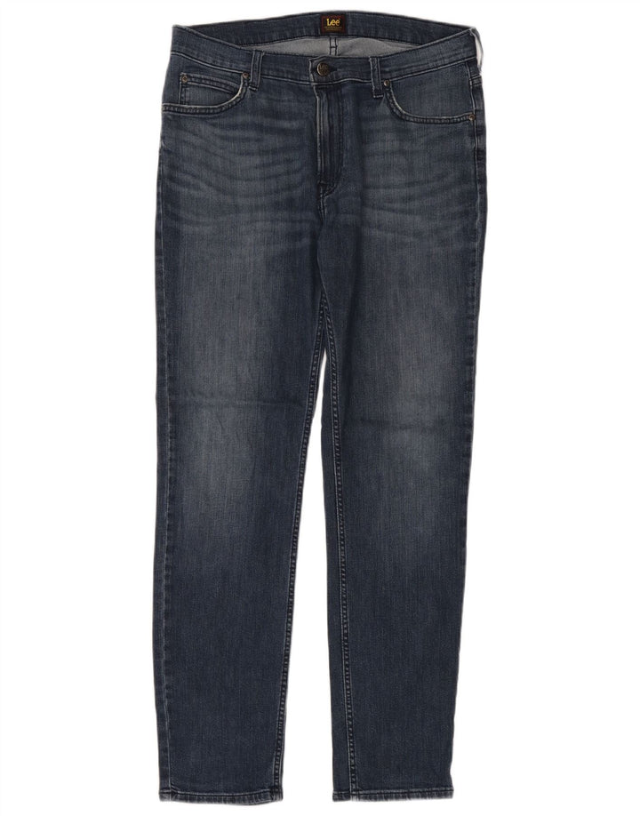 Lee Herre Rider Slim Jeans W34 L32 Blå Bomuld