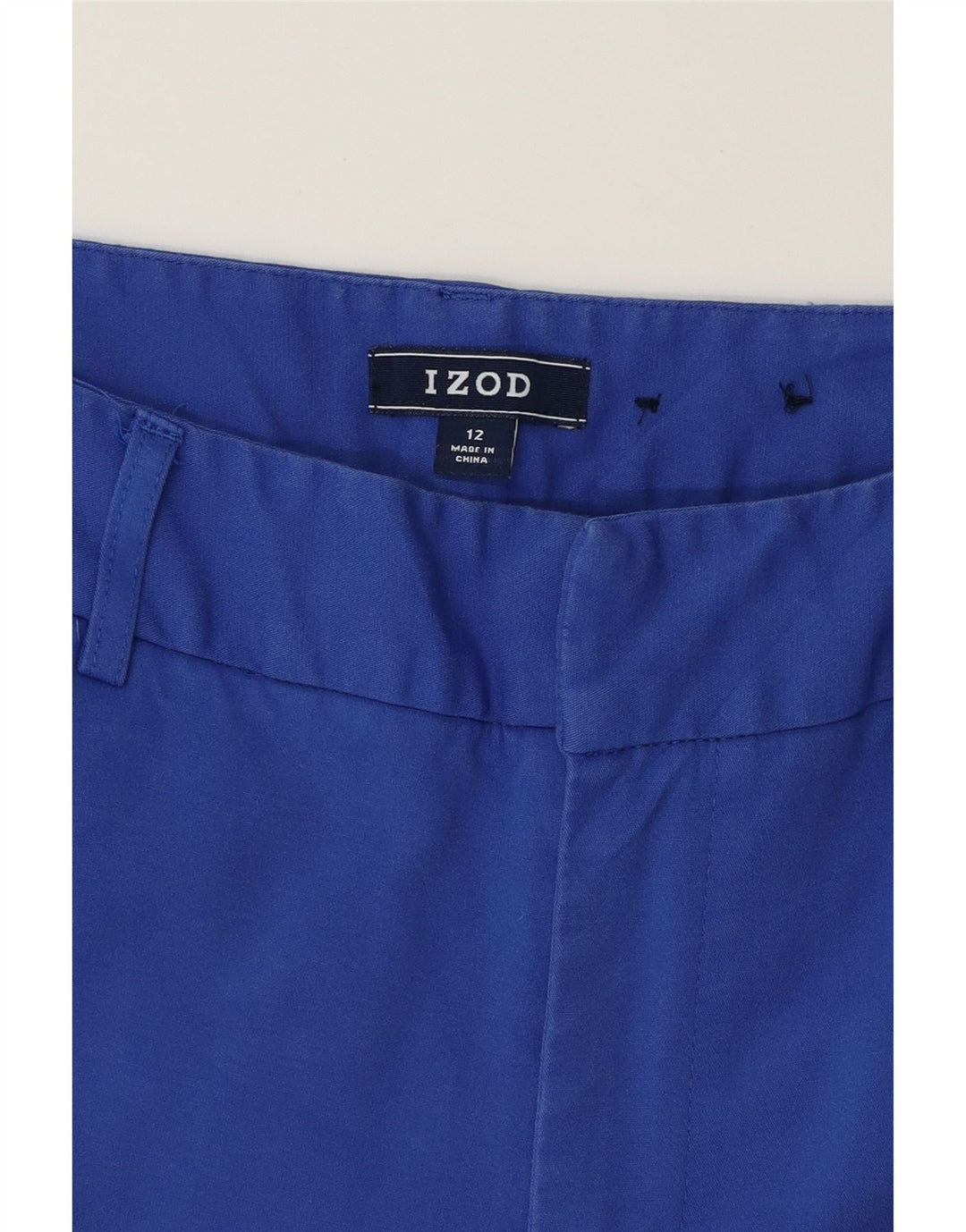 IZOD Womens Slim Capri Trousers US 12 Large W34 L22 Blue Rayon Vintage Izod and Second-Hand Izod from Messina Hembry 