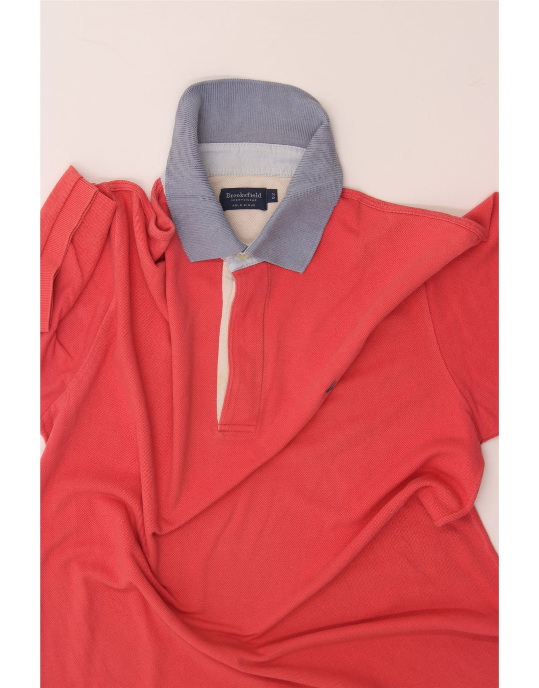 BROOKSFIELD Mens Polo Shirt IT 52 Large Red Cotton Vintage Brooksfield and Second-Hand Brooksfield from Messina Hembry 