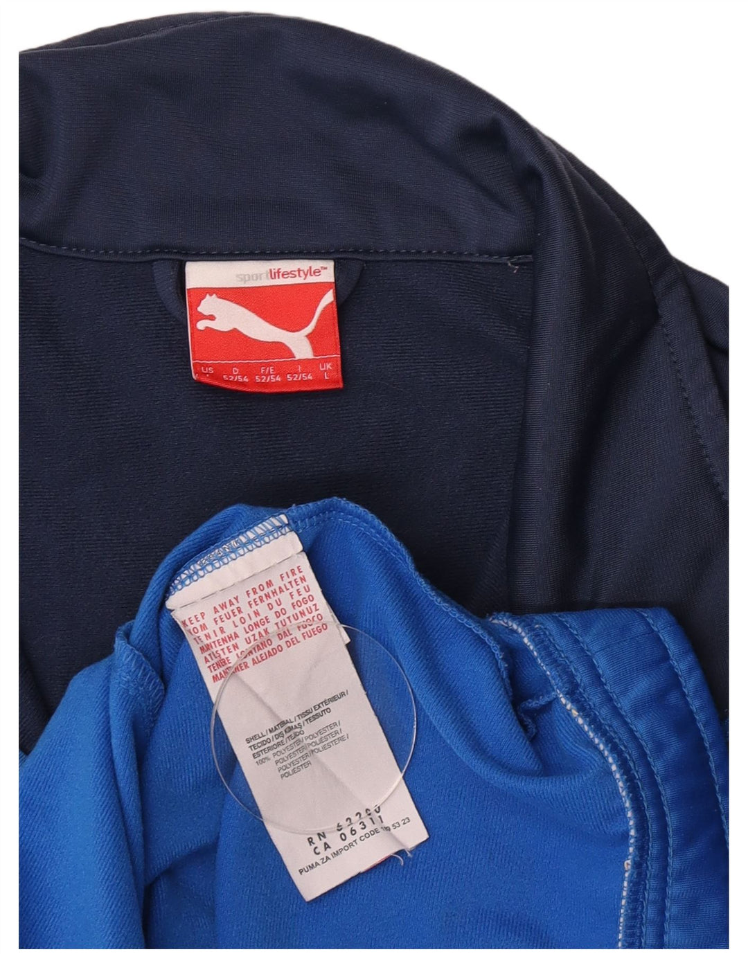Puma Træningsdragt til mænd, topjakke, stor blå farveblok polyester