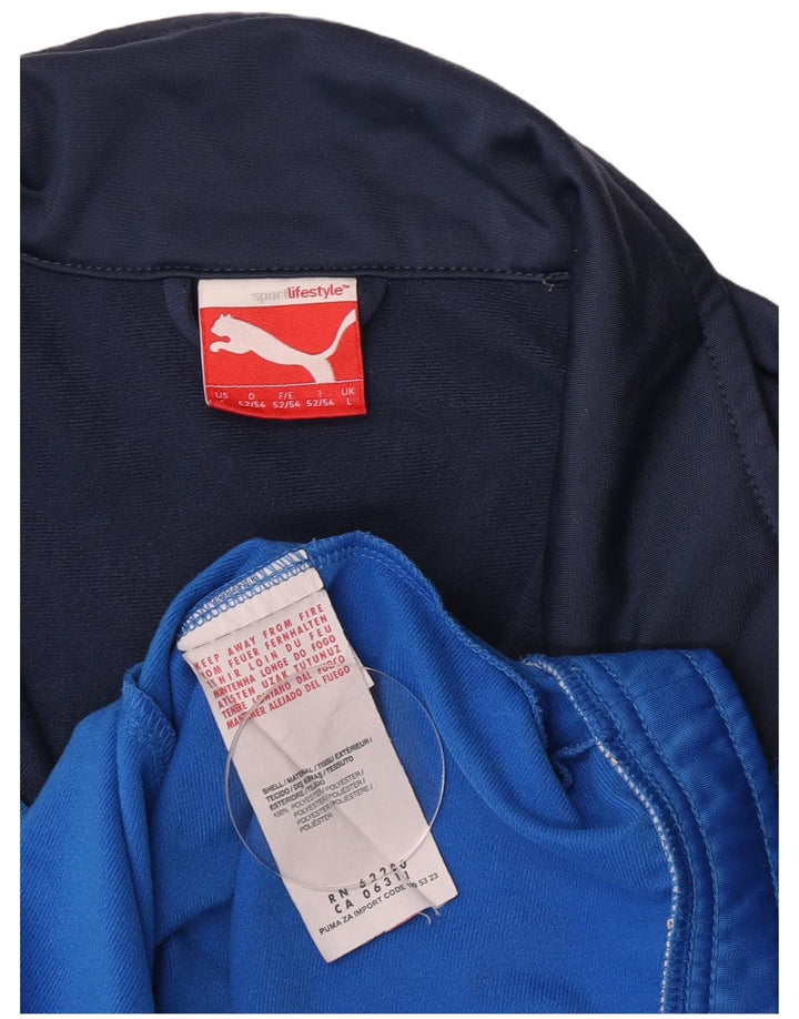 Puma Træningsdragt til mænd, topjakke, stor blå farveblok polyester
