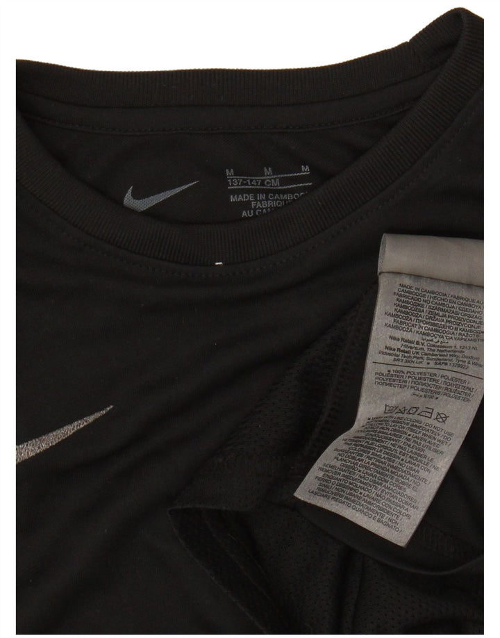 NIKE Boys T-Shirt Top 10-11 Years Medium Black Polyester