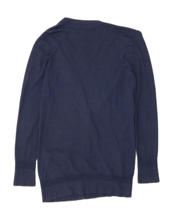 Topshop Dame Longline Oversized Cardigan Sweater UK 10 Small Navy Blue
