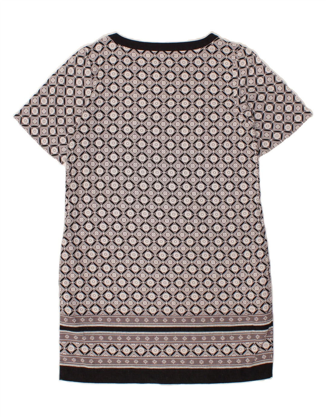 NEXT Womens Abstract Pattern Shift Dress UK 12 Medium Grey Linen Vintage Next and Second-Hand Next from Messina Hembry 