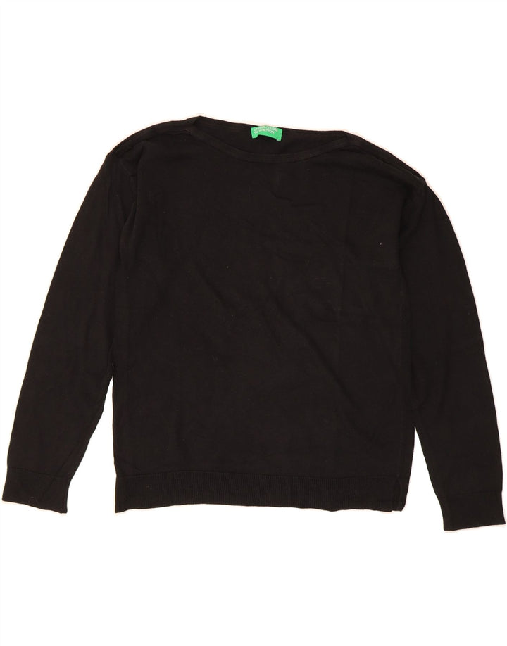 BENETTON Womens Sweatshirt Jumper UK 12 Medium Black Vintage Benetton and Second-Hand Benetton from Messina Hembry 