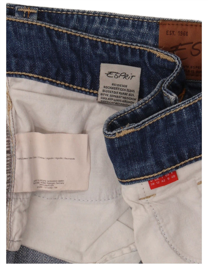 Esprit Dame Denim Nederdel UK 12 Medium W32 Blå Bomuld