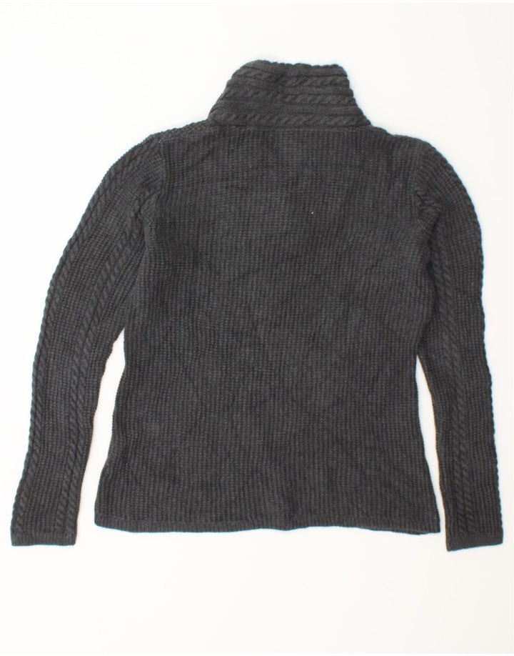NAUTICA Womens Shawl Neck Jumper Sweater UK 12 Medium Grey Cotton Vintage Nautica and Second-Hand Nautica from Messina Hembry 