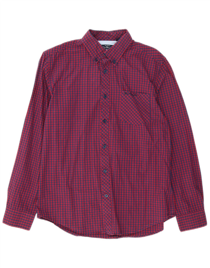 BEN SHERMAN Herreskjorte Medium Rød Gingham Bomuld