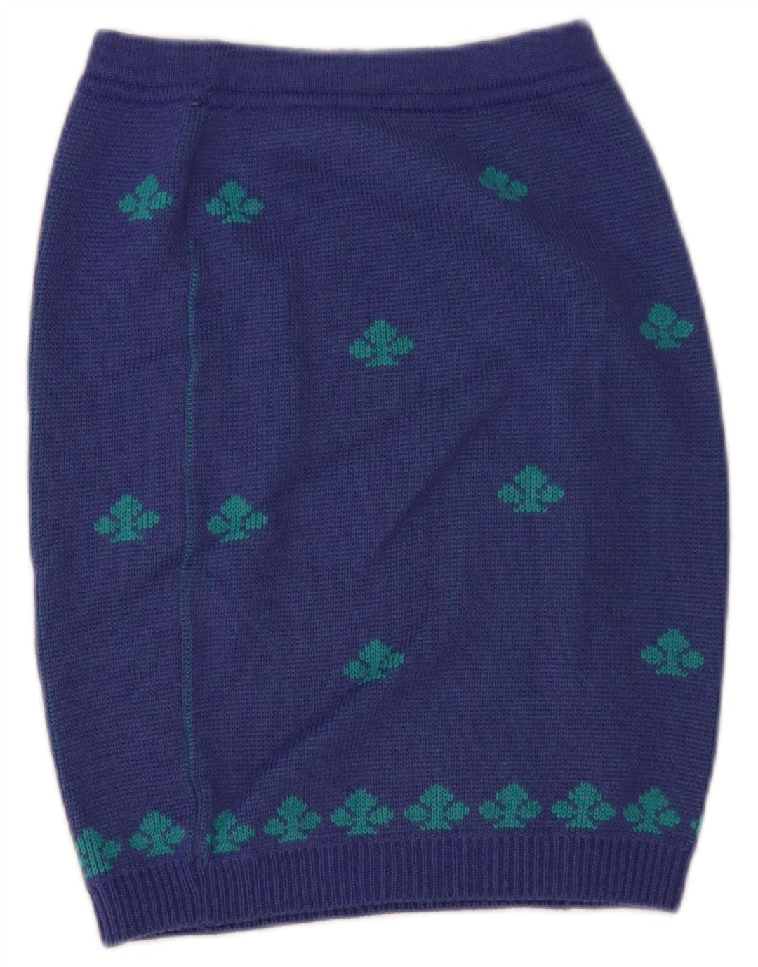 Stefanel Kvinder Strik Pencil Skirt W28 Medium Blue Geometrisk Uld