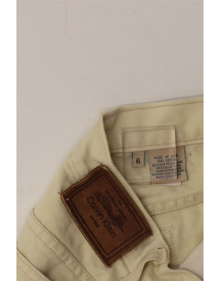 Calvin Klein Dame Slim Jeans US 6 Medium W28 L31 Gul Bomuld