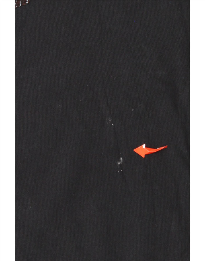 TRUSSARDI Dame Grafisk T-Shirt Top UK 16 Stor Sort Bomuld