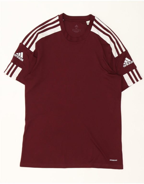 Adidas Herre Aeroready T-Shirt Top Medium Burgundy Polyester