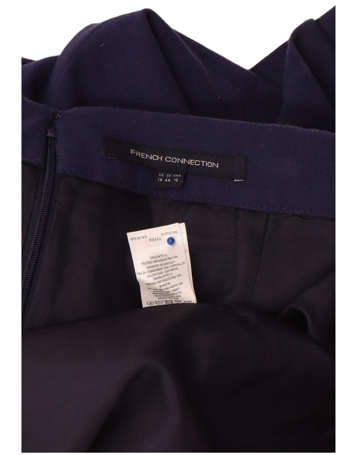 French Connection Kvinder plisseret mininederdel UK 16 Large W34 Navy Blue