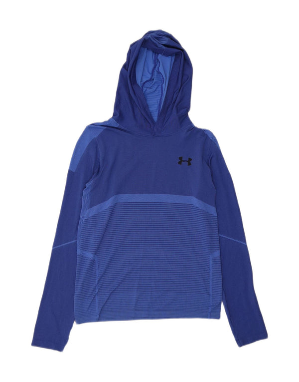 Under Armour Boys Heat Gear Grafisk Hættetrøje Jumper 11-12 År Stor Blå
