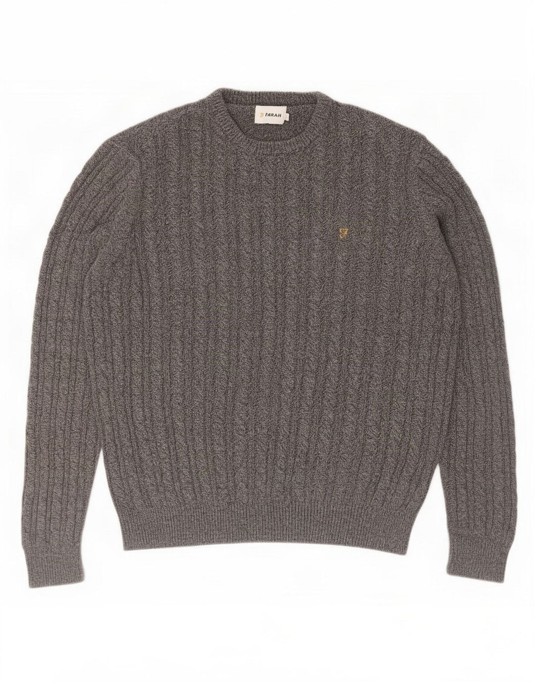 Farah Herre Crew Neck Jumper Sweater Stor Grå Bomuld