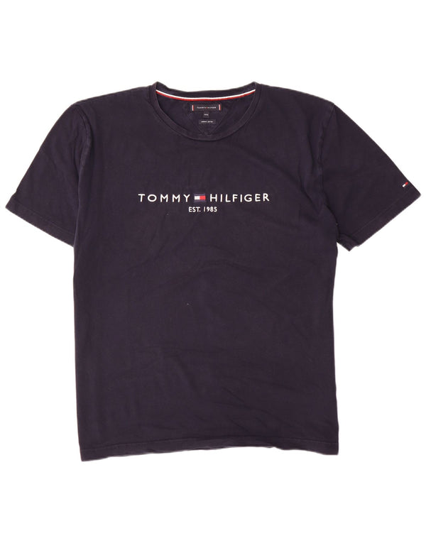 Tommy Hilfiger Herre Regular Fit grafisk T-shirt top 3XL marineblå bomuld